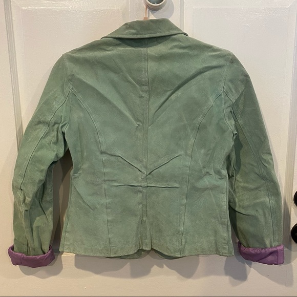 Wilsons Leather Maxima Sage Green Suede Jacket y2k vintage spring pastel - Picture 8 of 13
